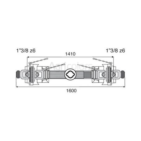 Transmission 2 joints Homocinétiques 27x74.6