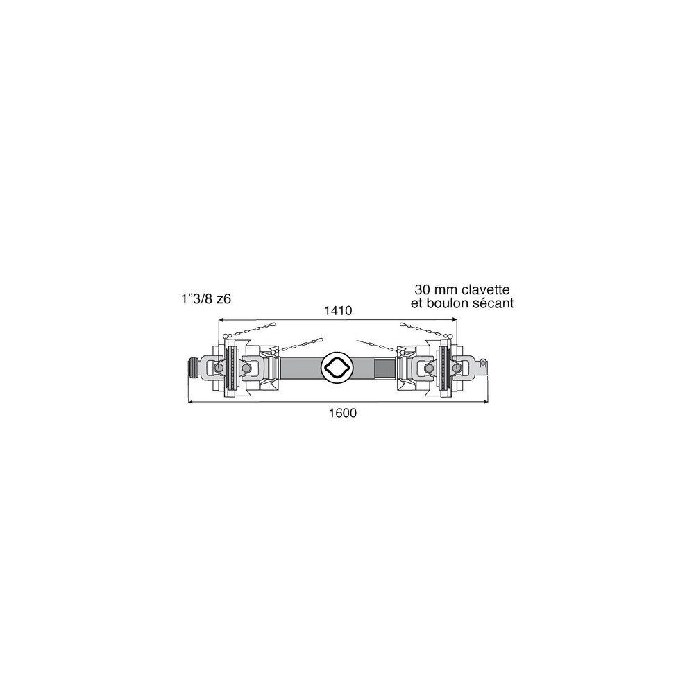 Transmission 2 joints Homocinétiques avec alésage 27x74.6