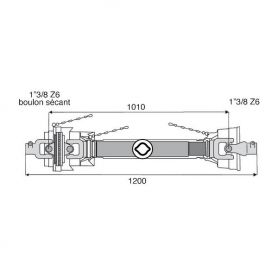 Transmission 1 joint Homocinétique + boulon conique côté homocinétique 27x74.6