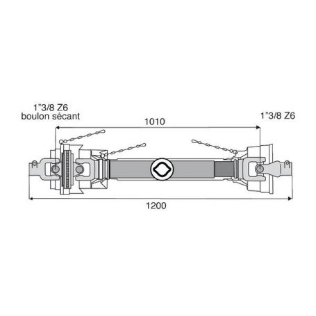Transmission 1 joint Homocinétique + boulon conique côté homocinétique 27x74.6 Transmission 1 joint Homocinétique + boulon conique côté homocinétique 27x74.6