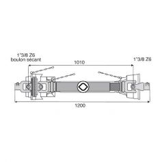 Transmission 1 joint Homocinétique + boulon conique côté homocinétique 27x74.6 Transmission 1 joint Homocinétique + boulon conique côté homocinétique 27x74.6
