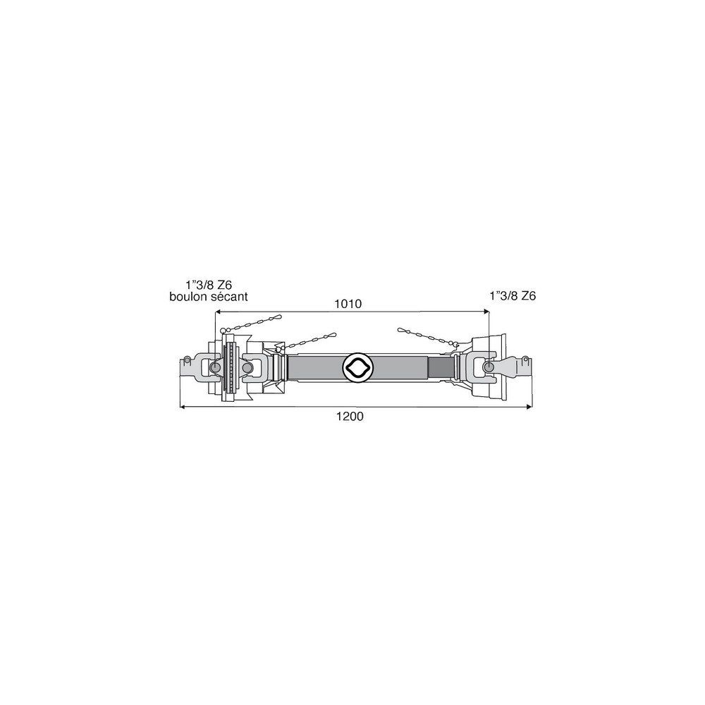 Transmission 1 joint Homocinétique + boulon conique côté homocinétique 27x74.6