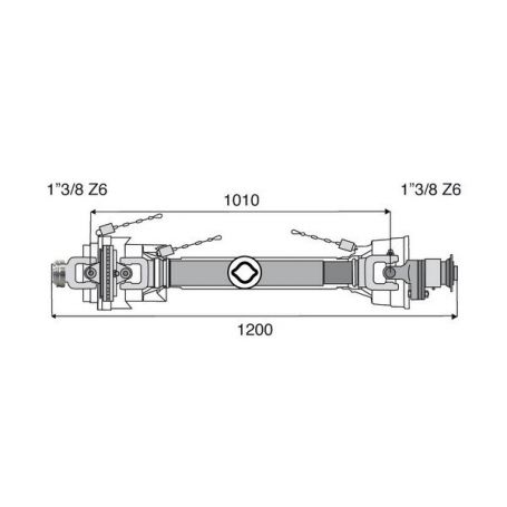 Transmission 1 joint Homocinétique + limiteur boulon + Roue libre 32x76