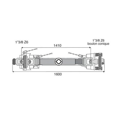 Transmission 1 joint Homocinétique + limiteur 2frictions 32x76