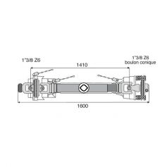 Transmission 1 joint Homocinétique + limiteur 2frictions 32x76