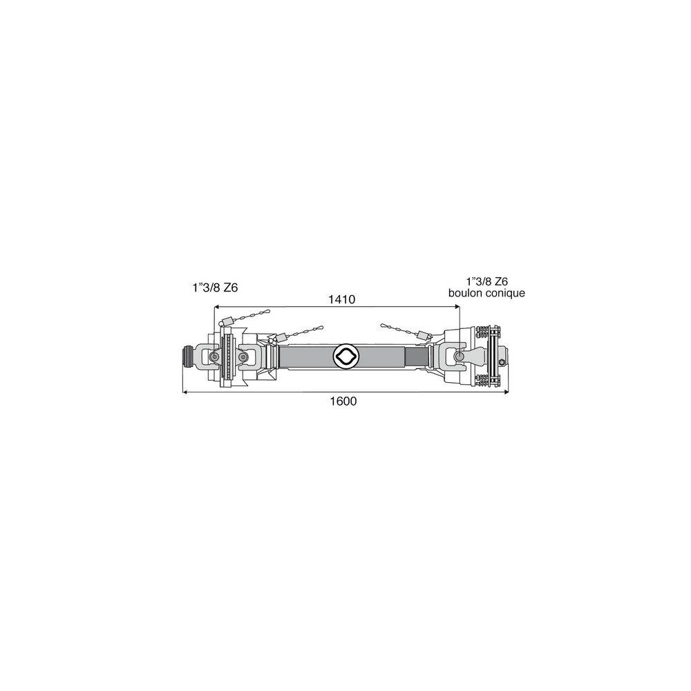 Transmission 1 joint Homocinétique + limiteur 2frictions 32x76