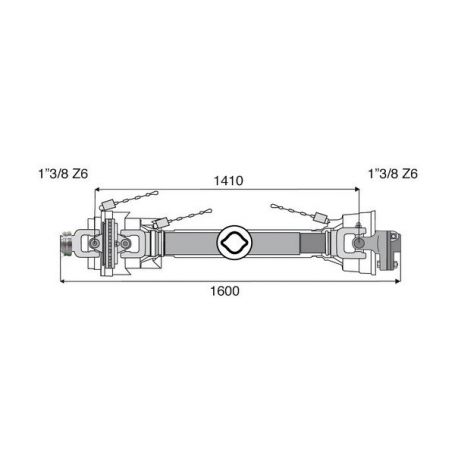 Transmission 1 joint Homocinétique + limiteur boulon 32x76