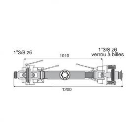 Transmission 1 joint Homocinétique + limiteur 2frictions + Roue libre 32x76
