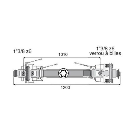 Transmission 1 joint Homocinétique + limiteur 2frictions + Roue libre 32x76