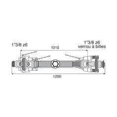 Transmission 1 joint Homocinétique + limiteur 2frictions + Roue libre 32x76
