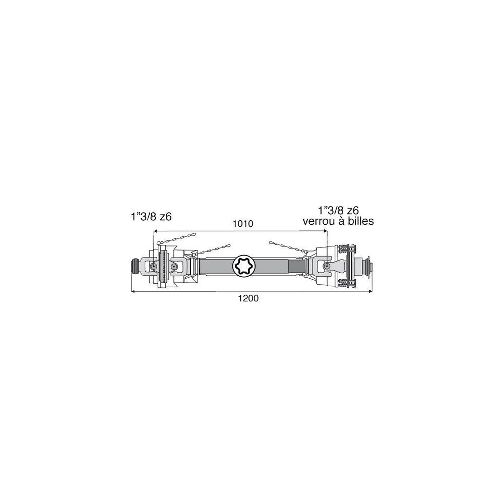 Transmission 1 joint Homocinétique + limiteur 2frictions + Roue libre 32x76