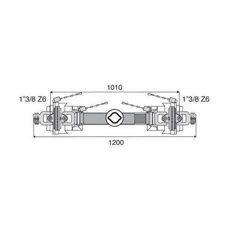 Transmission cardans 2 joints Homocinétiques 36x89 profilé tube citron Transmission cardans 2 joints Homocinétiques 36x89 profilé tube citron