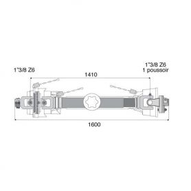 Transmission 1 joint Homocinétique + limiteur boulon 36x89