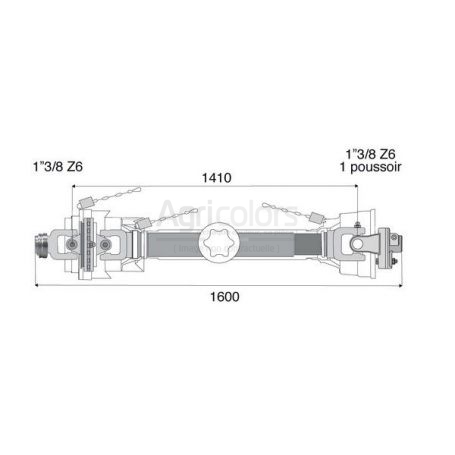 Transmission 1 joint Homocinétique + limiteur boulon 36x89
