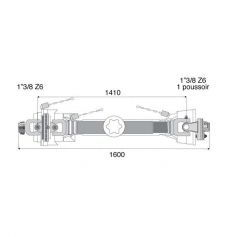 Transmission 1 joint Homocinétique + limiteur boulon 36x89