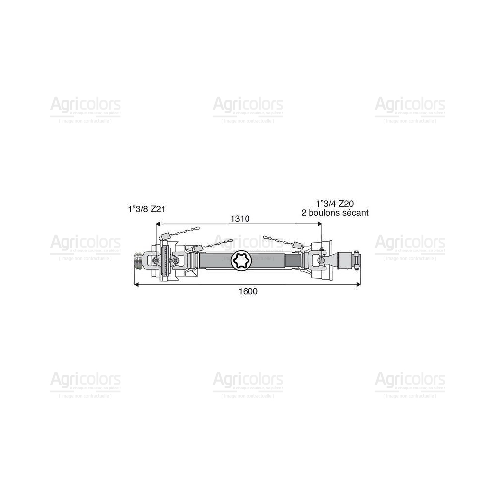 Transmission 1 joint Homocinétique + roue libre 36x89