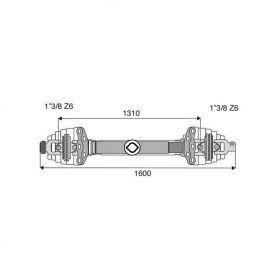 Transmission 2 joints Homocinétiques 27x74.6