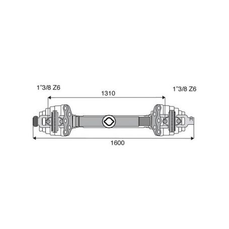 Transmission 2 joints Homocinétiques 27x74.6