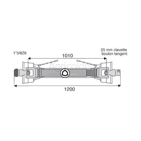 Transmission standard avec alésage 22x54