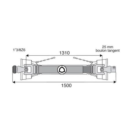 Transmission standard avec alésage 22x54