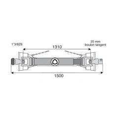 Transmission standard avec alésage 22x54