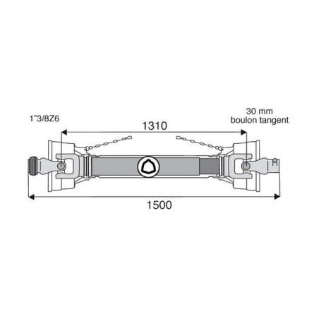 Transmission standard avec alésage 22x54