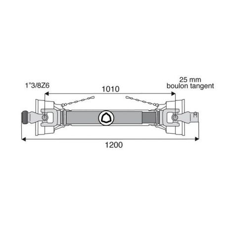 Transmission standard avec alésage 23.8x61.3