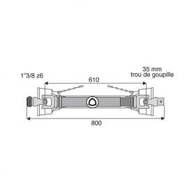 Transmission standard avec alésage 27x74.6