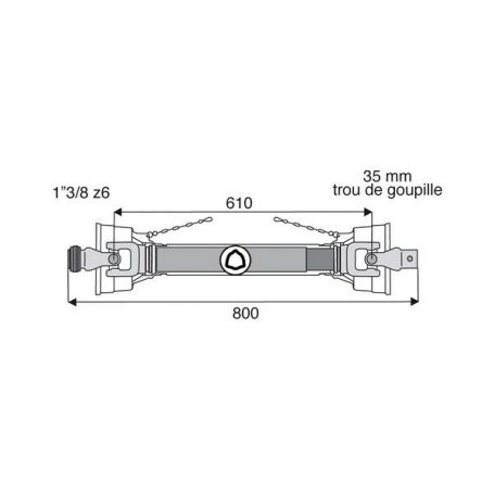 Transmission standard avec alésage 27x74.6