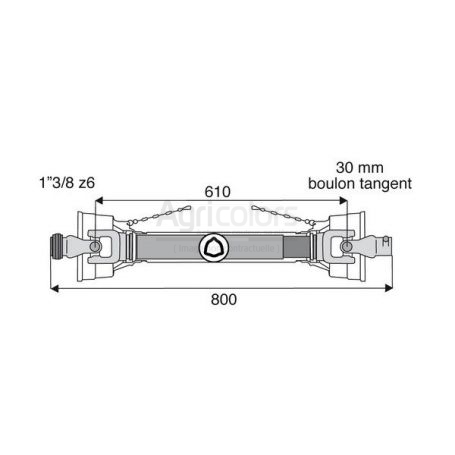 Transmission standard avec alésage 27x74.6