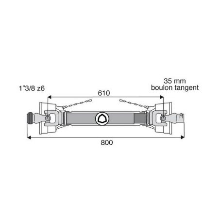 Transmission standard avec alésage 27x74.6