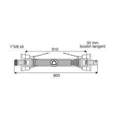 Transmission standard avec alésage 27x74.6
