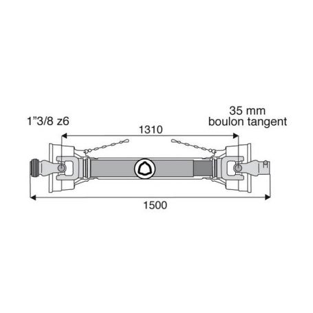 Transmission standard avec alésage 27x74.6