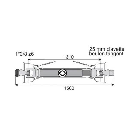 Transmission standard avec alésage 22x54.8