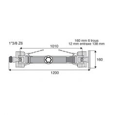 Transmission standard à plateau 36x89 longueur 1200 Transmission standard à plateau 36x89 longueur 1200