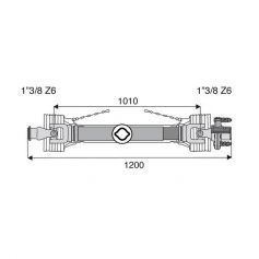 Transmission standard 22x54.8 alésage côté tracteur 1"3/8z6 Transmission standard 22x54.8 alésage côté tracteur 1"3/8z6