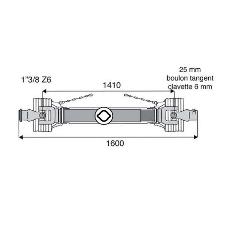 Transmission standard 22x54.8 longueur 1600 Transmission standard 22x54.8 longueur 1600