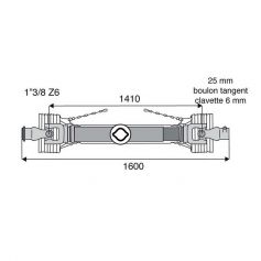 Transmission standard 22x54.8 longueur 1600 Transmission standard 22x54.8 longueur 1600