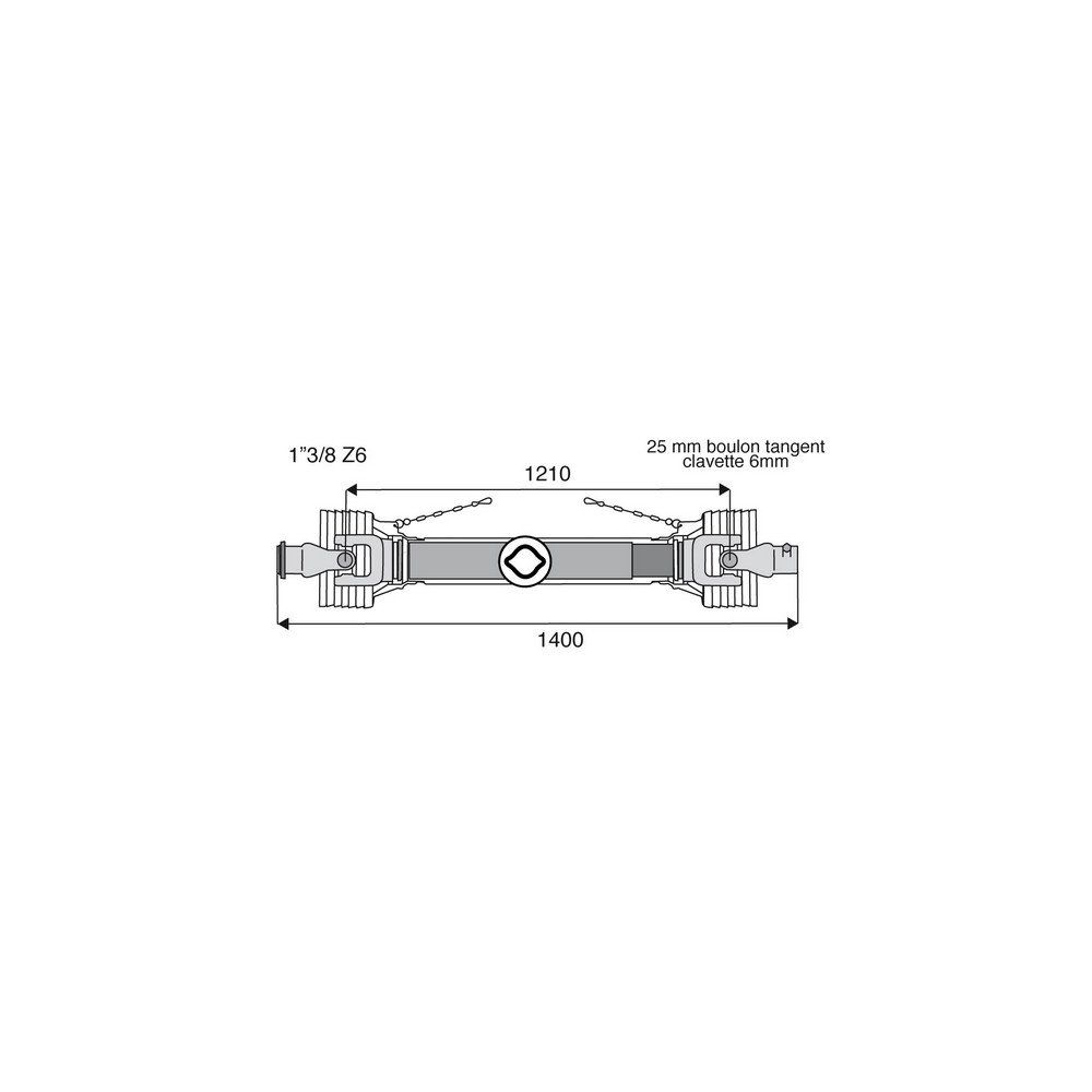 Transmission standard avec alésage 23.8x61.3
