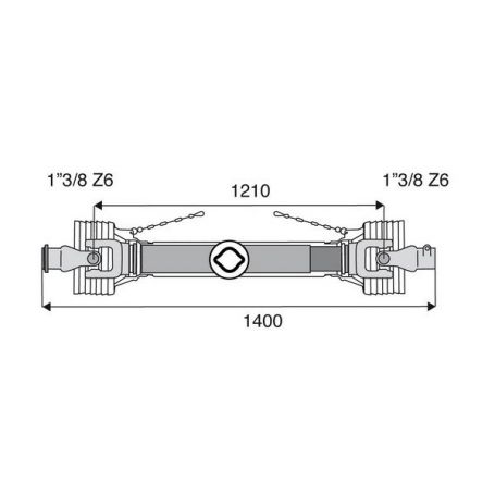 Transmission standard 32x76 Longueur 1210/1400 Transmission standard 32x76 Longueur 1210/1400