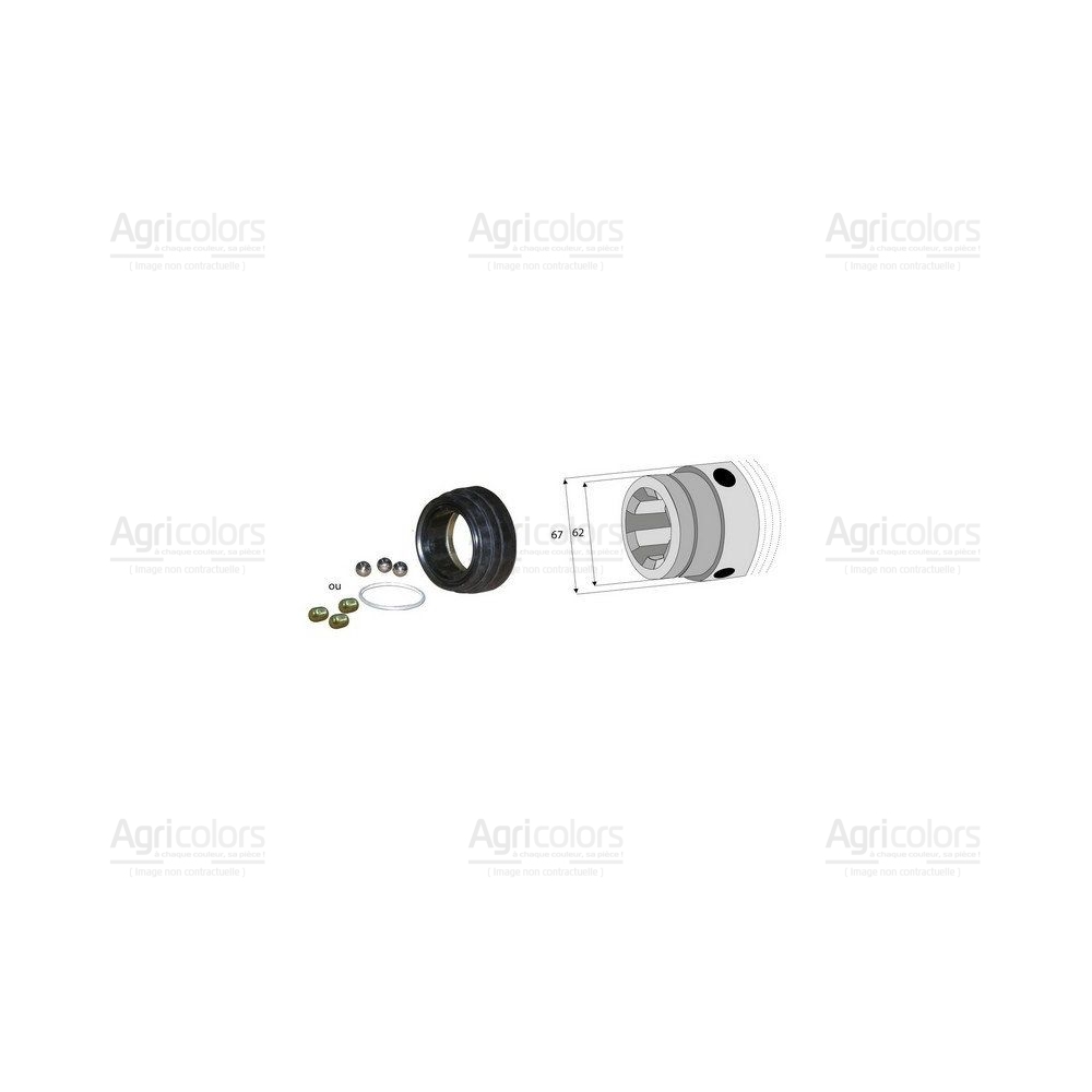 Verrouillage à billes 1"3/4z6 - z20