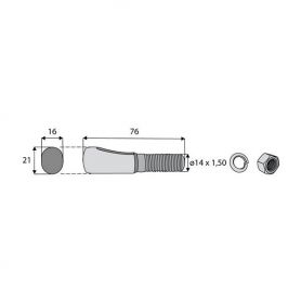 Boulon conique 1"3/4z6 - z20