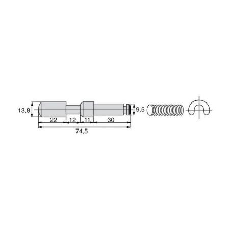 Verrouillage poussoir longueur 74.5