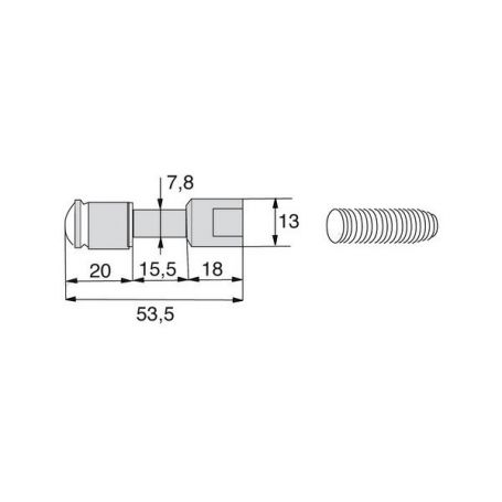Verrouillage poussoir longueur 53.5 Verrouillage poussoir longueur 53.5