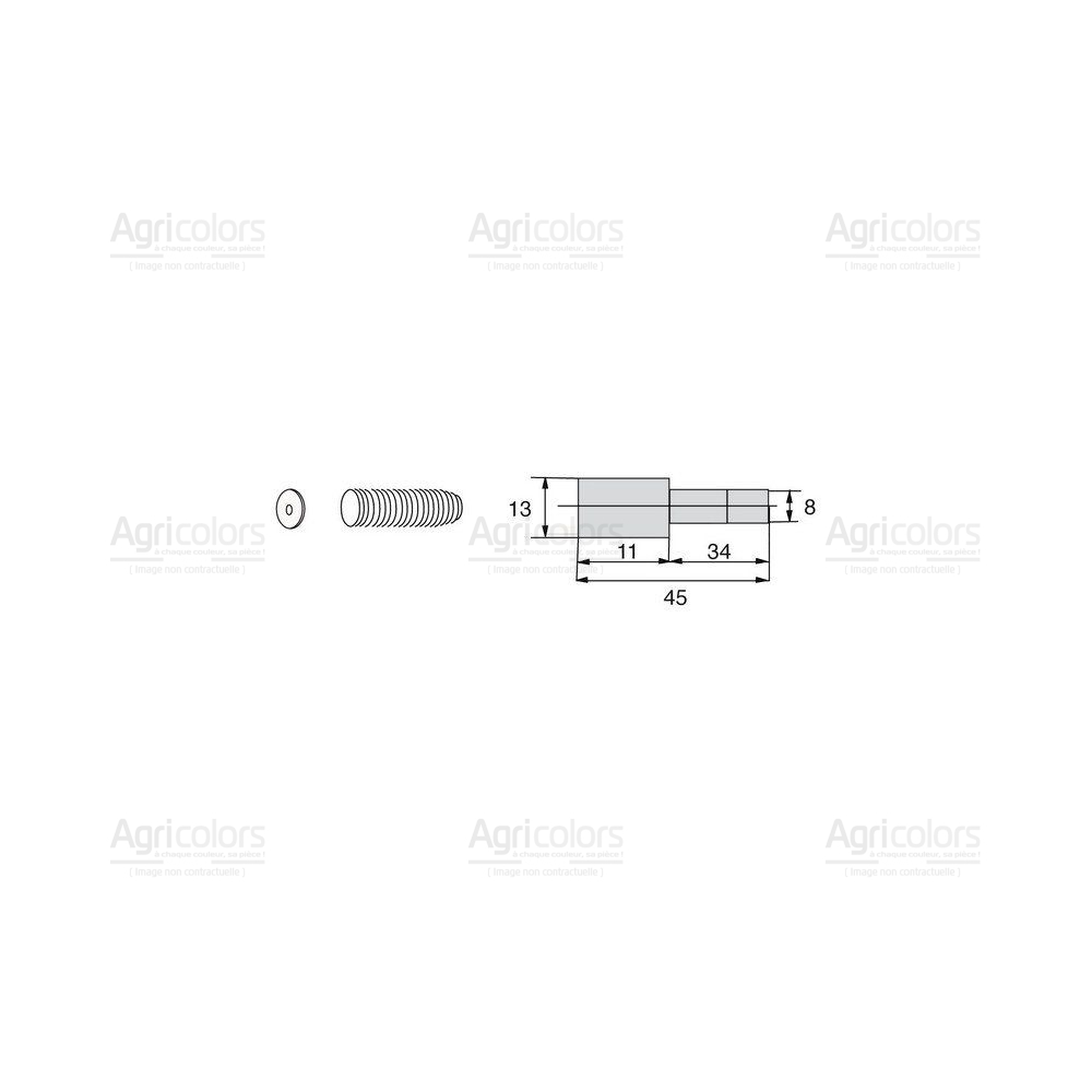 Verrouillage poussoir longueur 45