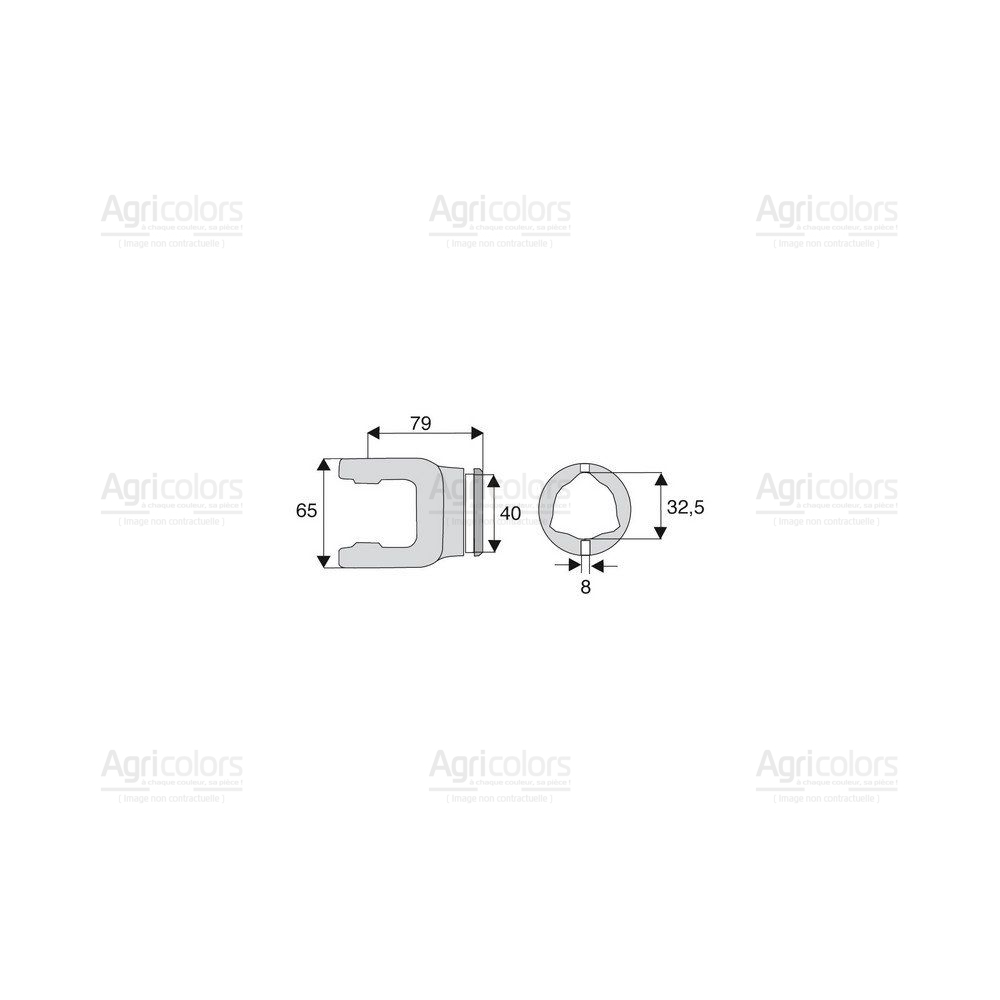 Machoire tube triangulaire 22x54
