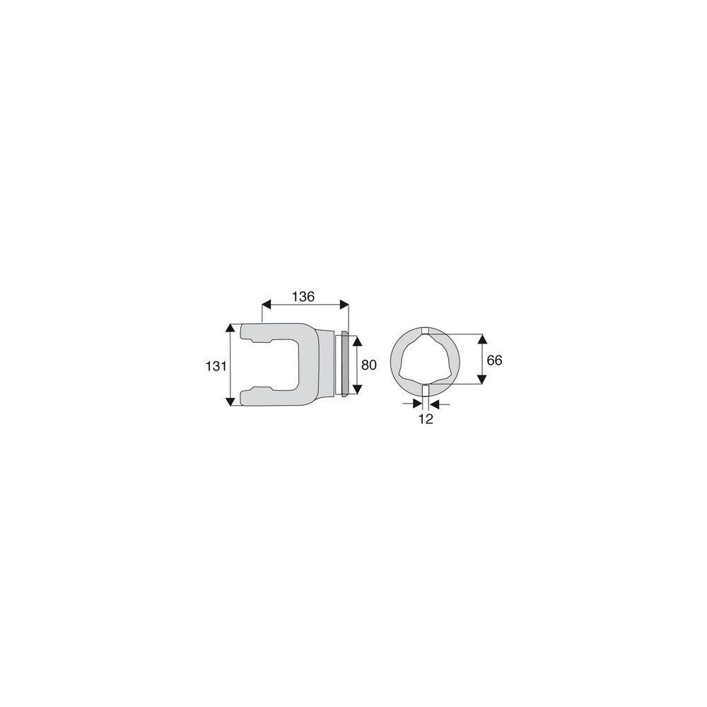 Machoire tube triangulaire 41x118