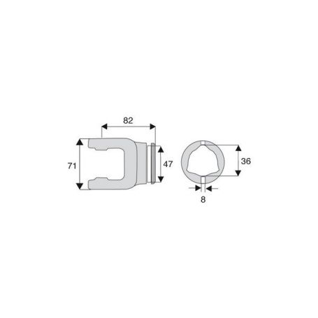Machoire tube triangulaire 23.8x61.3 Machoire tube triangulaire 23.8x61.3