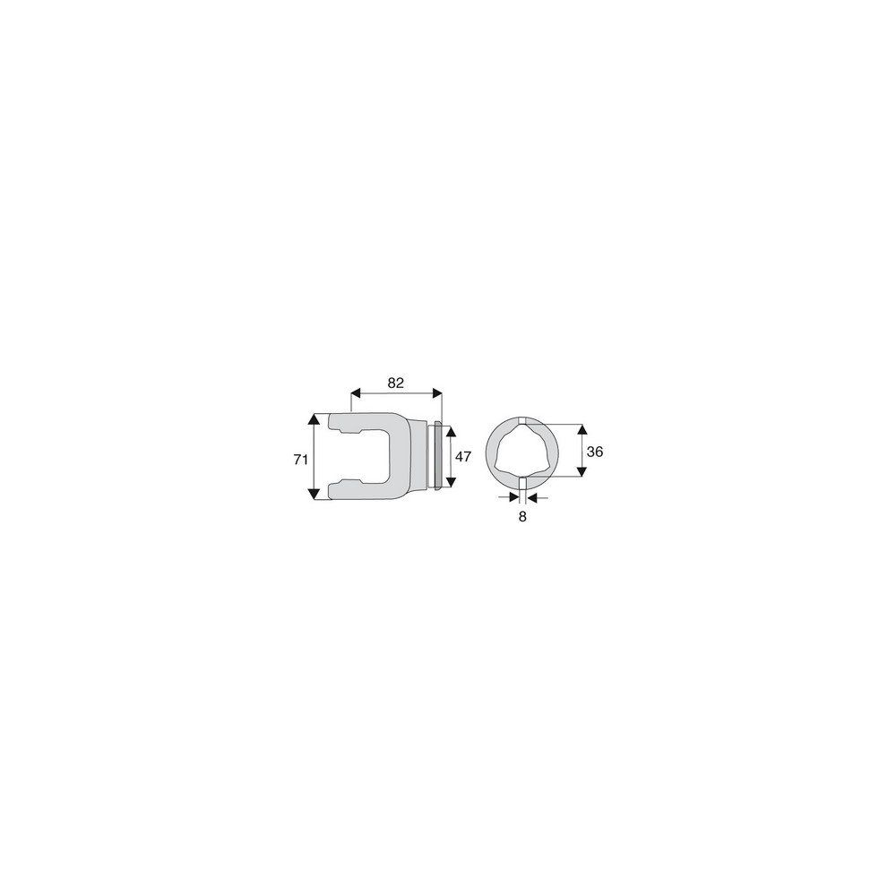 Machoire tube triangulaire 23.8x61.3
