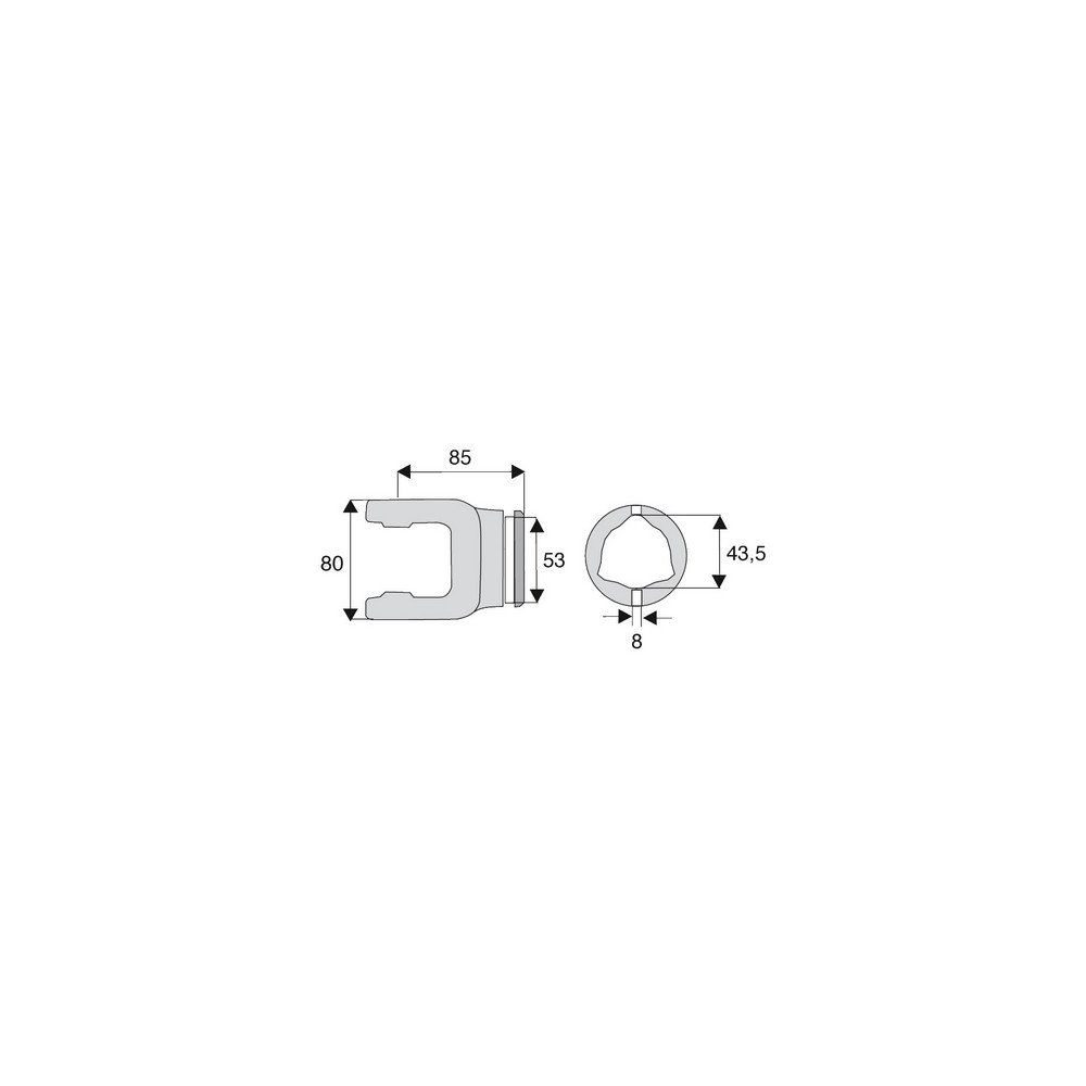 Machoire tube triangulaire 27x70